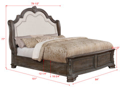 Sheffield Antique Gray King Upholstered Panel Bed - MyWaynesHome #