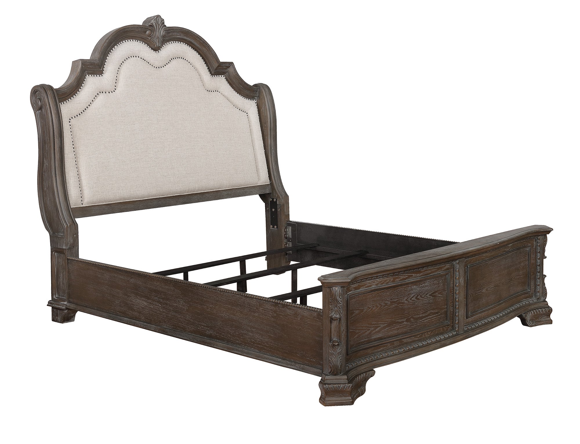 Sheffield Antique Gray Upholstered Panel Bedroom Set - MyWaynesHome #