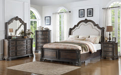 Sheffield Antique Gray King Upholstered Panel Bed - MyWaynesHome #