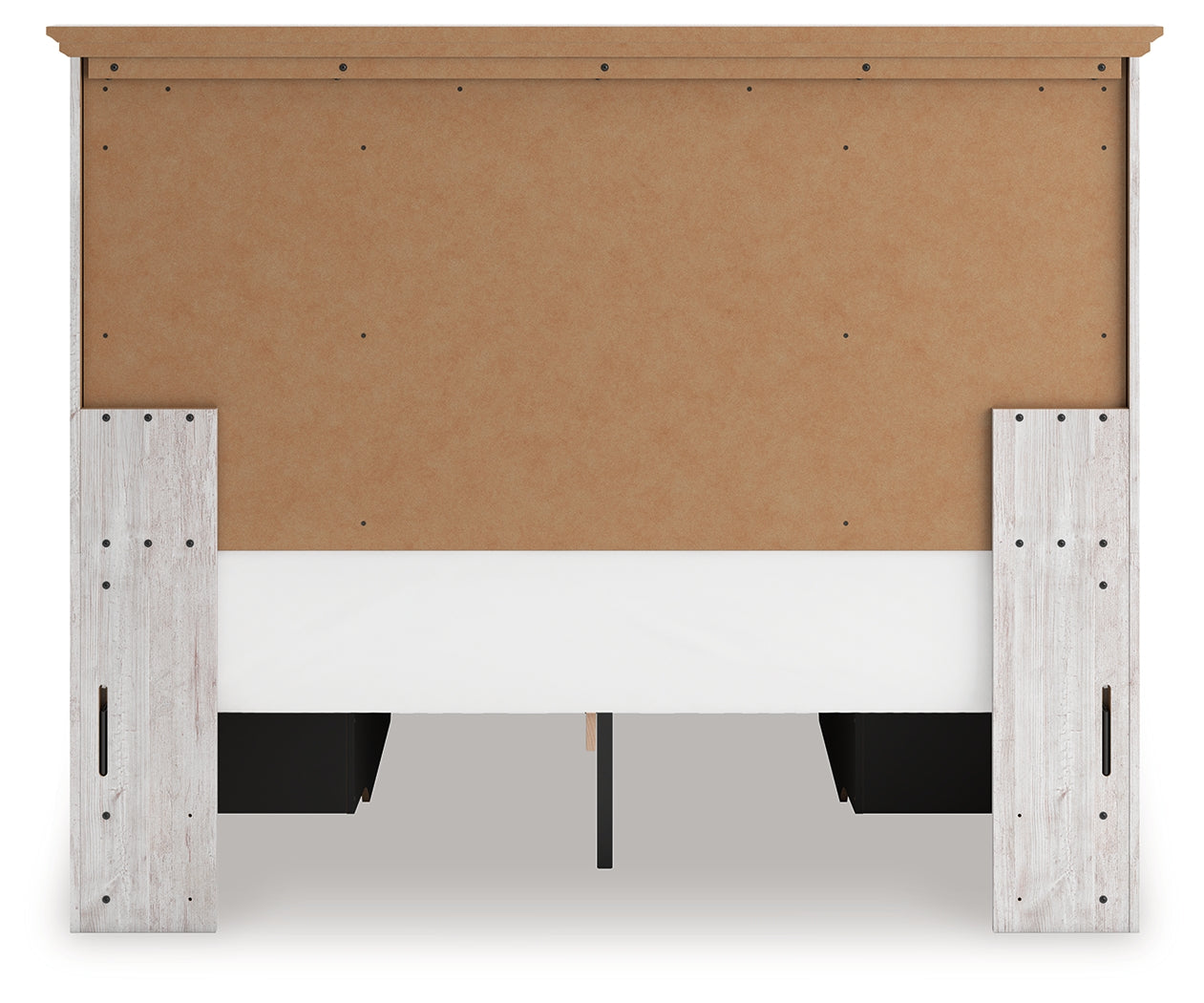 Makidern Queen Panel Bed with Storage, Dresser and Mirror