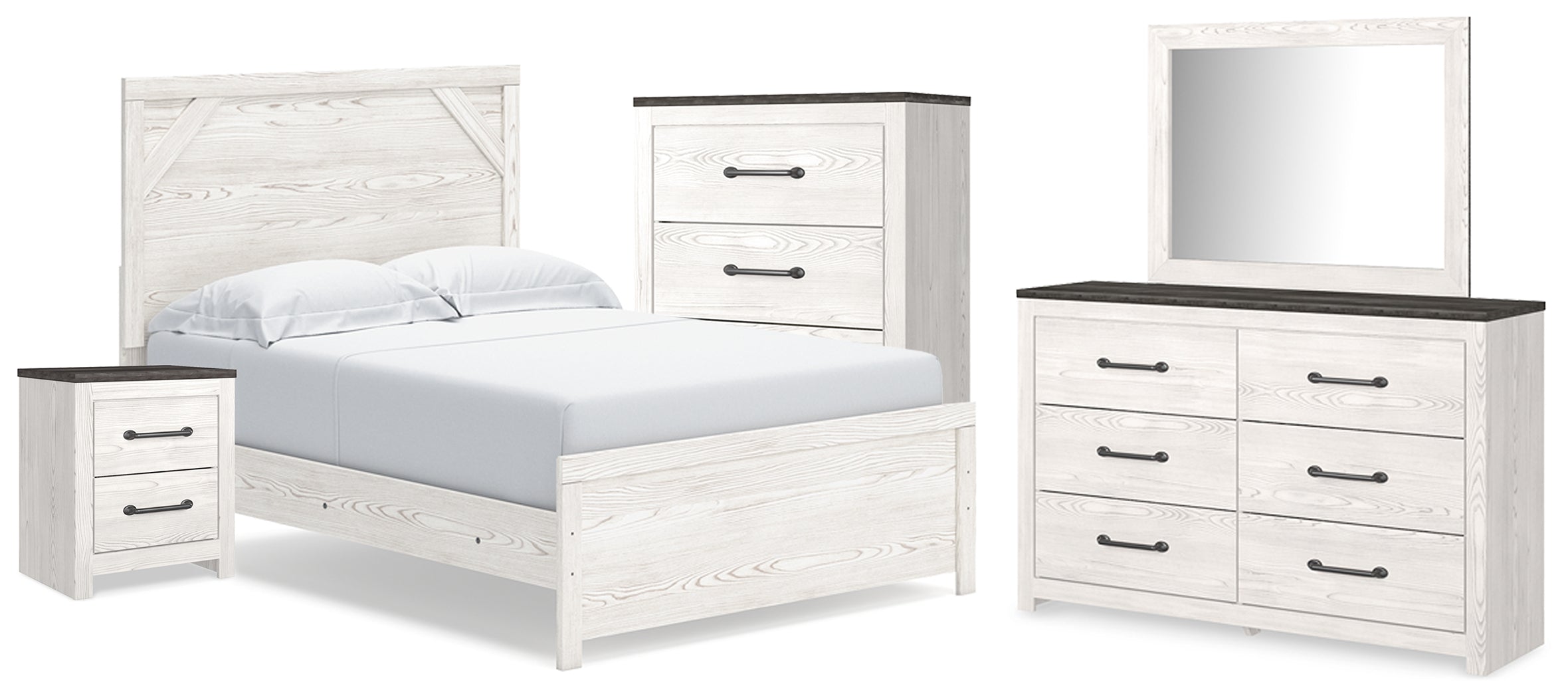 Gerridan Full Panel Bed, Dresser, Mirror, Chest and Nightstand