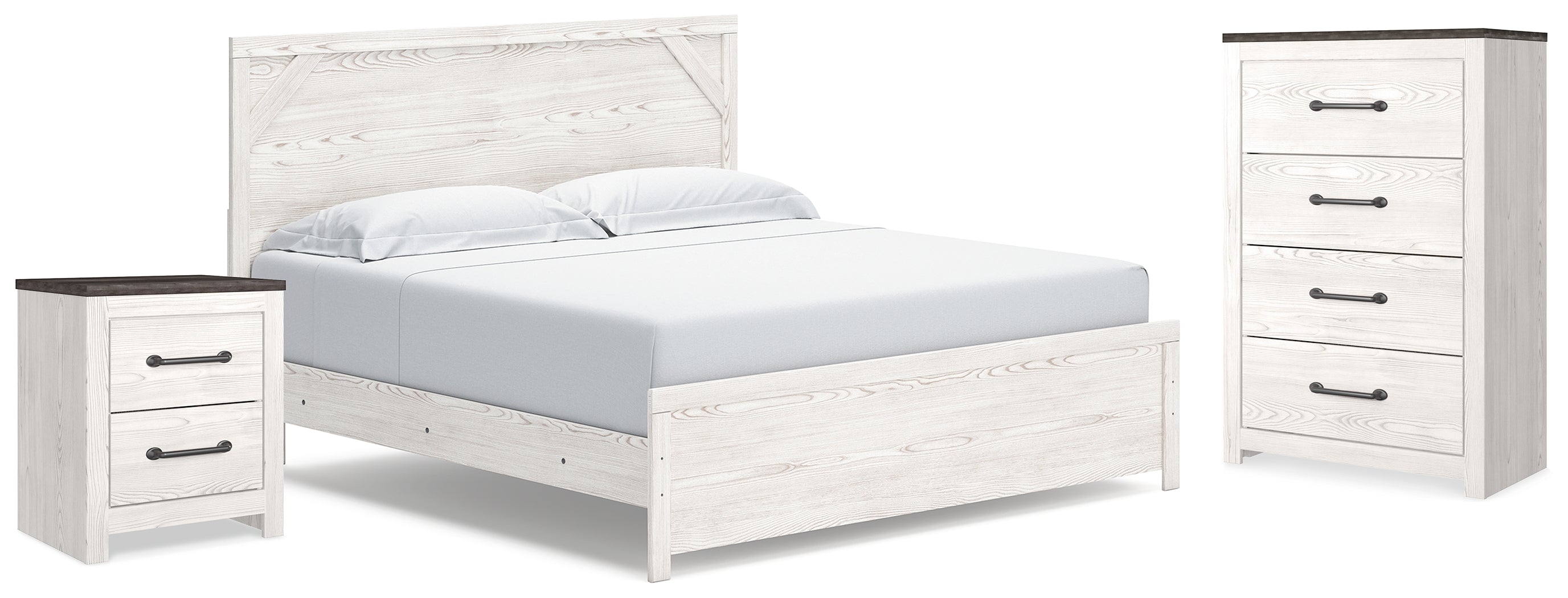 Gerridan King Panel Bed, Chest and Nightstand