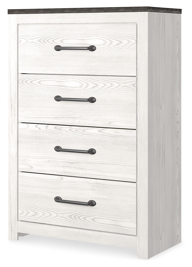 Gerridan King Panel Bed, Dresser, Mirror, Chest, and Nightstand