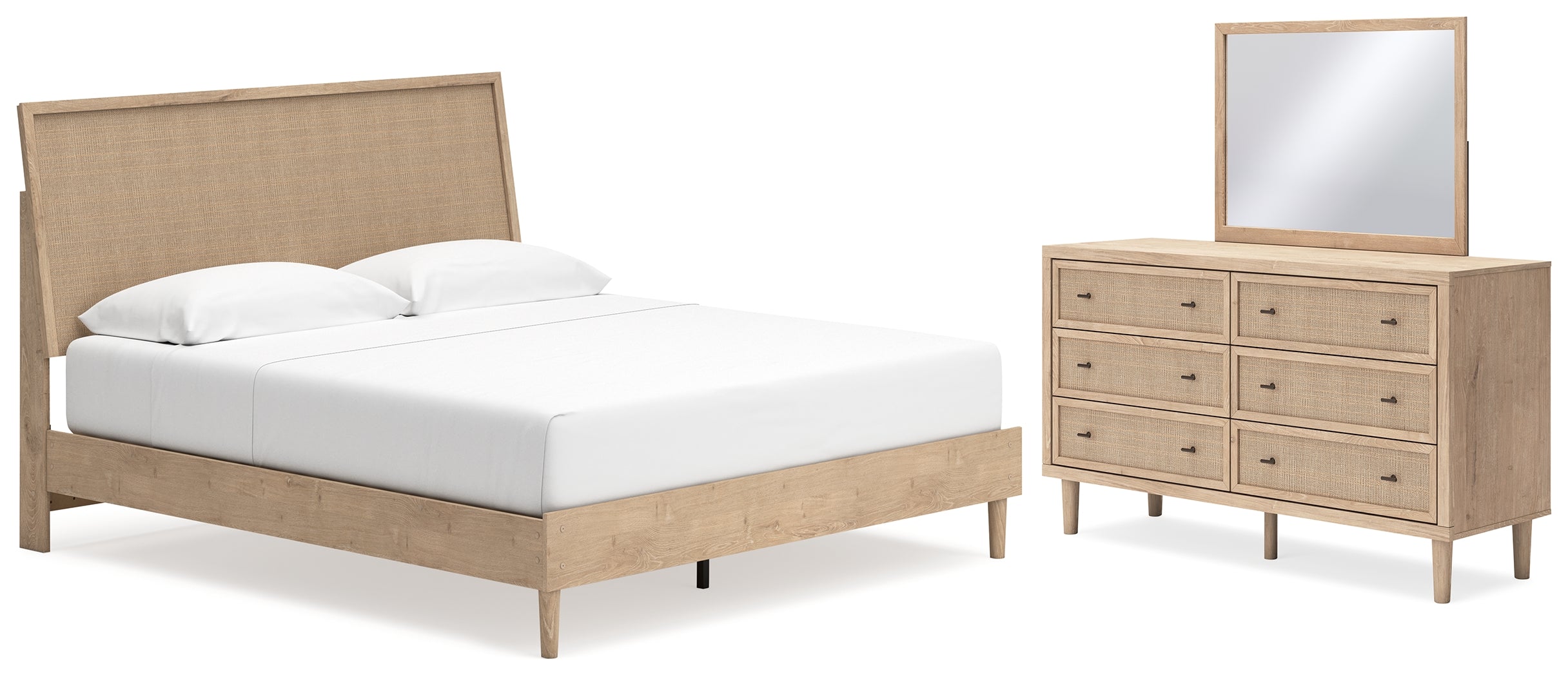 Cielden King Panel Bed, Dresser and Mirror