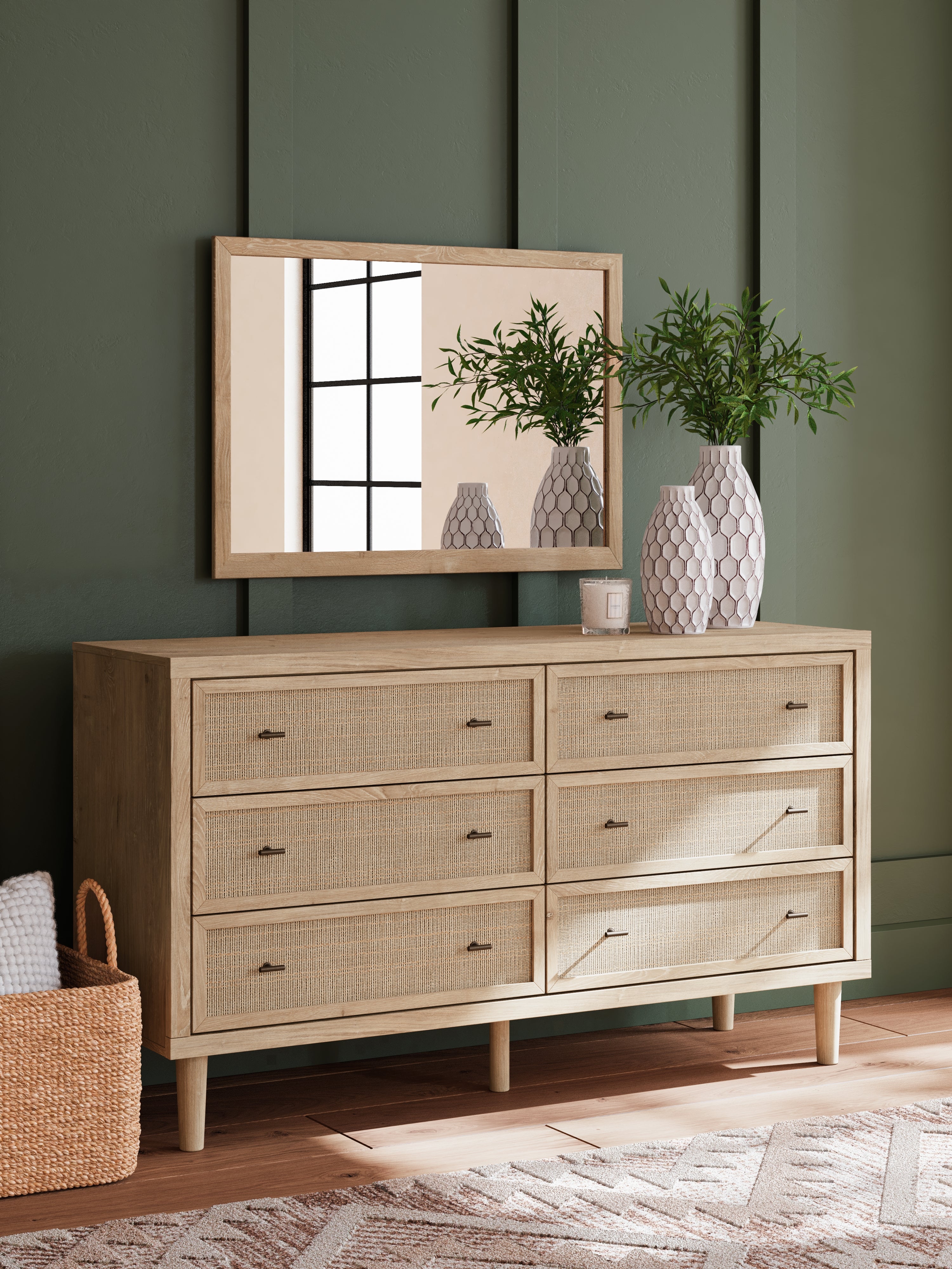 Cielden Queen Panel Bed, Dresser, Mirror and Nightstand