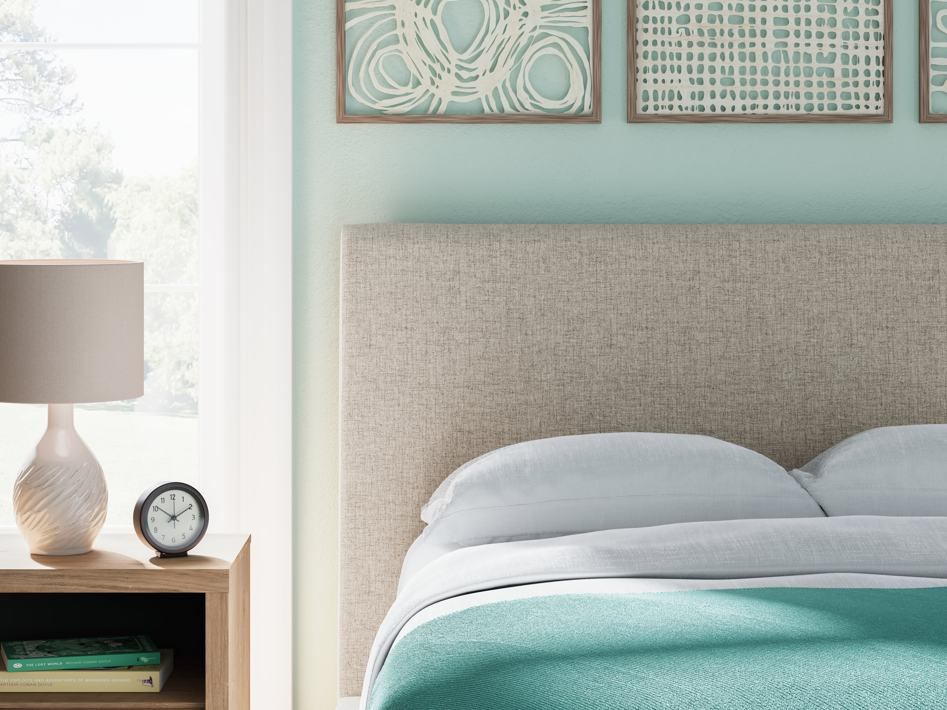 Cielden Full Upholstered Bed with Roll Slats