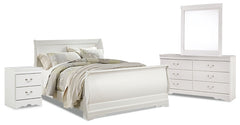 Anarasia Queen Sleigh Bed, Dresser, Mirror and Nightstand