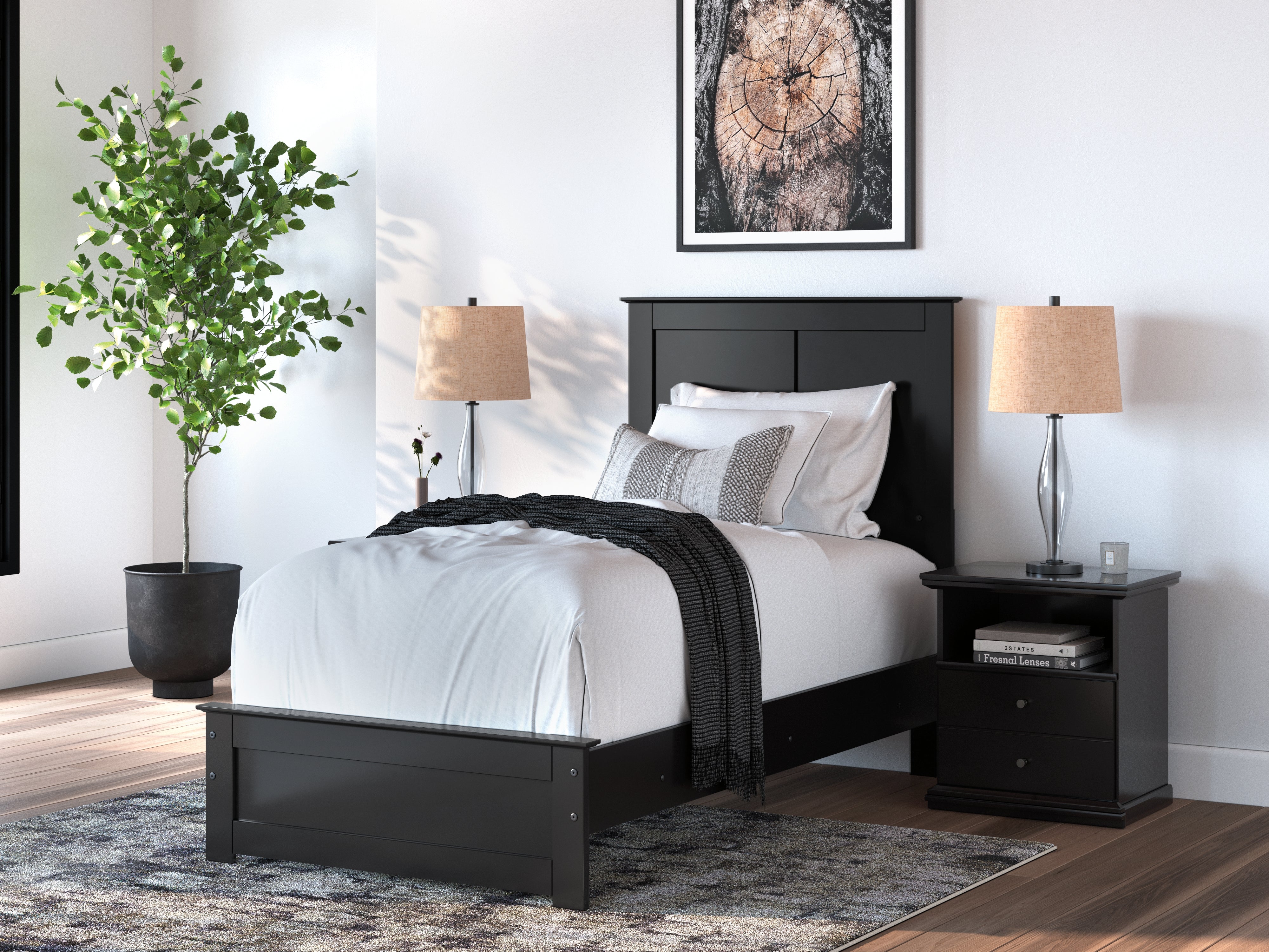 Maribel Twin Panel Bed, Dresser and Mirror