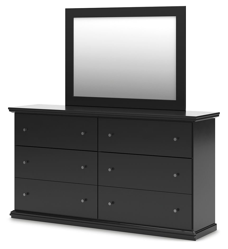 Maribel Twin Panel Bed, Dresser and Mirror