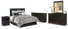 Maribel Queen Panel Headboard, 2 Dressers, Mirror and Nightstand