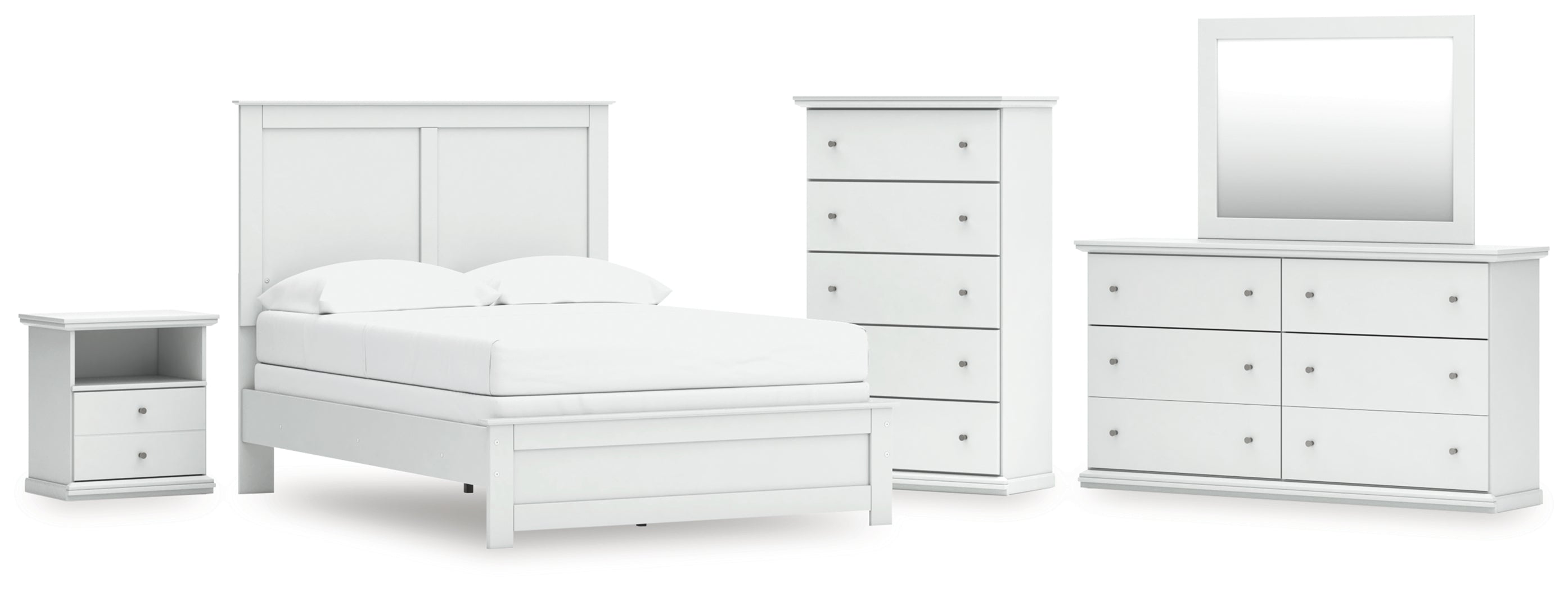 Bostwick Shoals Full Panel Bed, Dresser, Mirror, Chest, and Nightstand