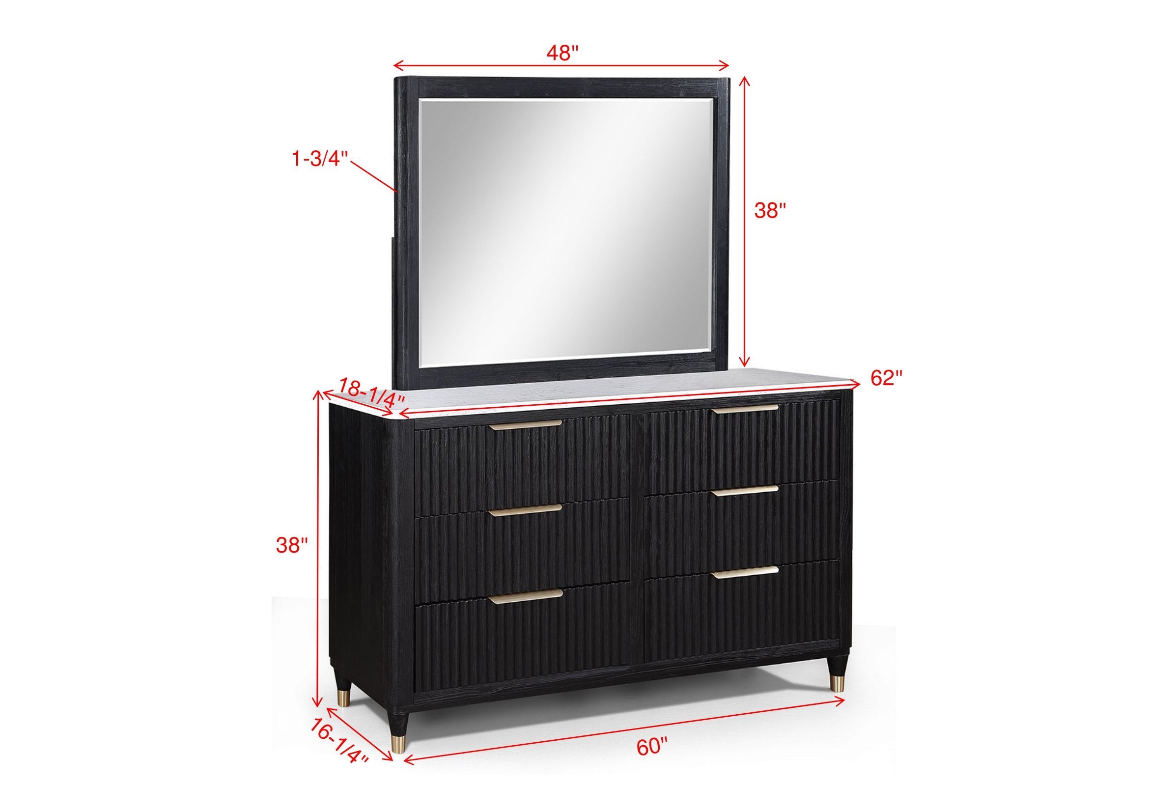 Kara Black Dresser Mirror - MyWaynesHome #
