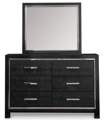 Kaydell Queen Upholstered Panel Bed, Dresser, Mirror, and Nightstand