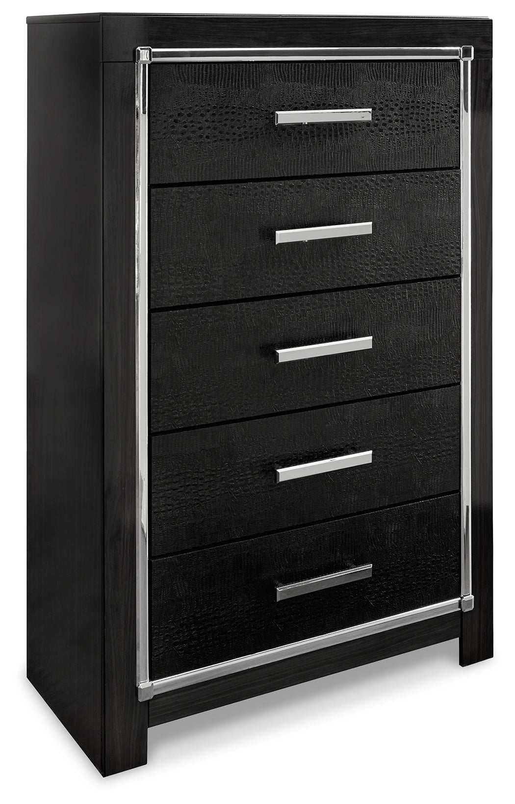 Kaydell King Panel Storage Bed, Dresser, Mirror, Chest and Nightstand
