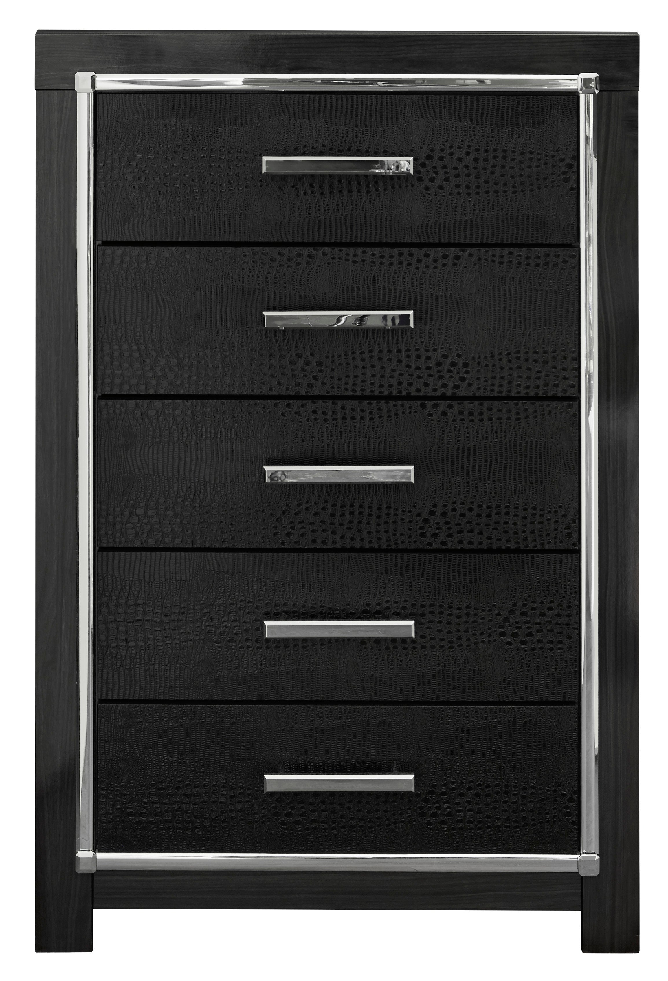 Kaydell LED Storage Panel Bedroom Set - Black - MyWaynesHome #