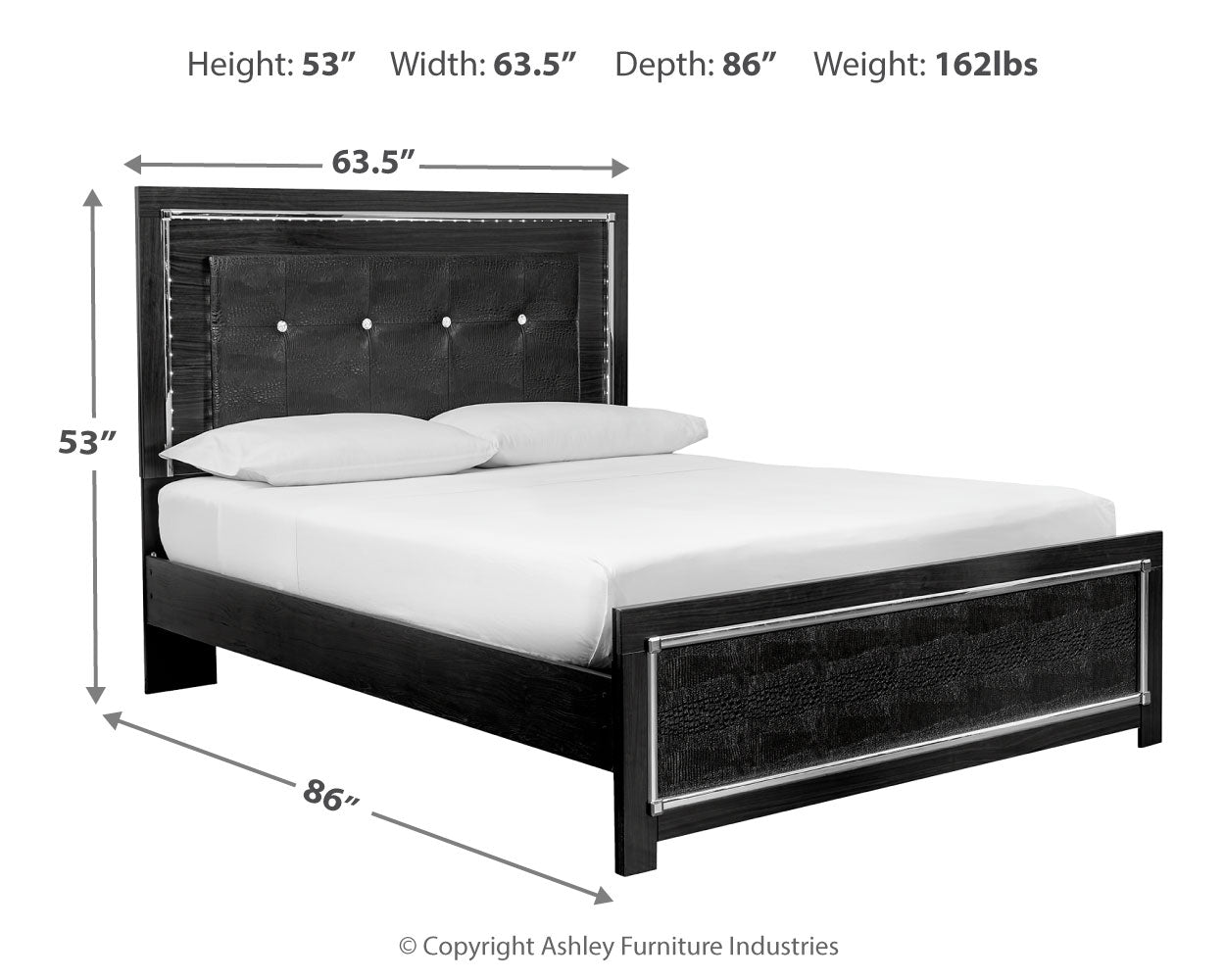Kaydell Queen Upholstered Panel Bed, Dresser, Mirror and Chest