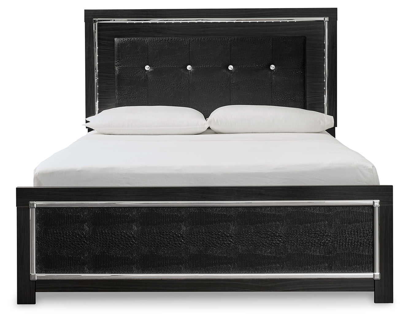 Kaydell Queen Upholstered Panel Bed, Dresser, Mirror, and Nightstand