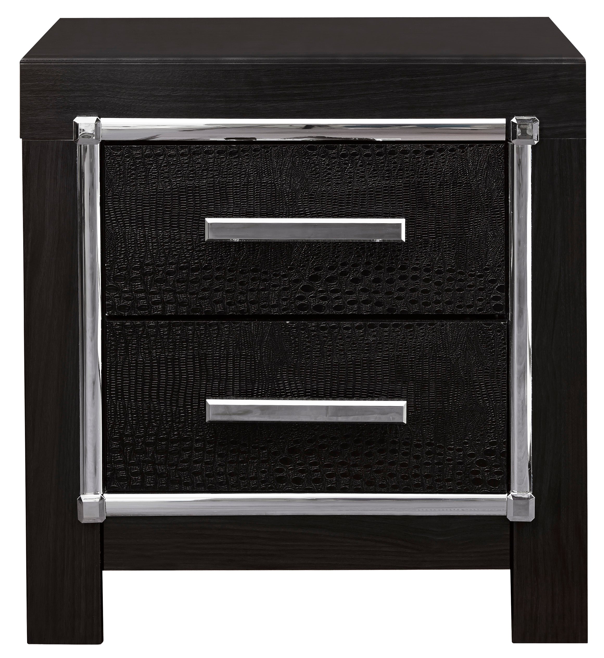 Kaydell LED Storage Panel Bedroom Set - Black - MyWaynesHome #