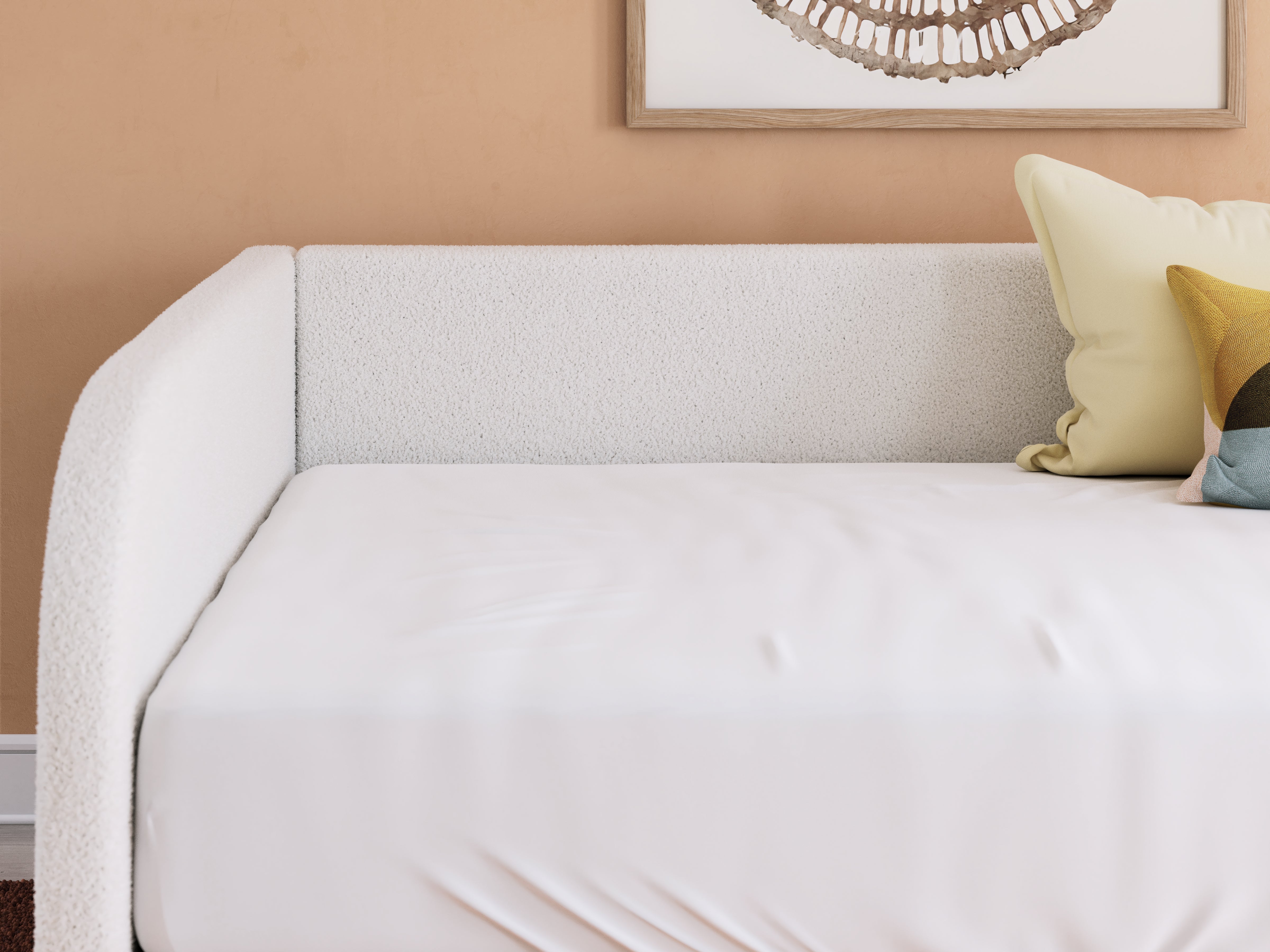 Arloster Full Upholstered Day Bed, Dresser and Mirror