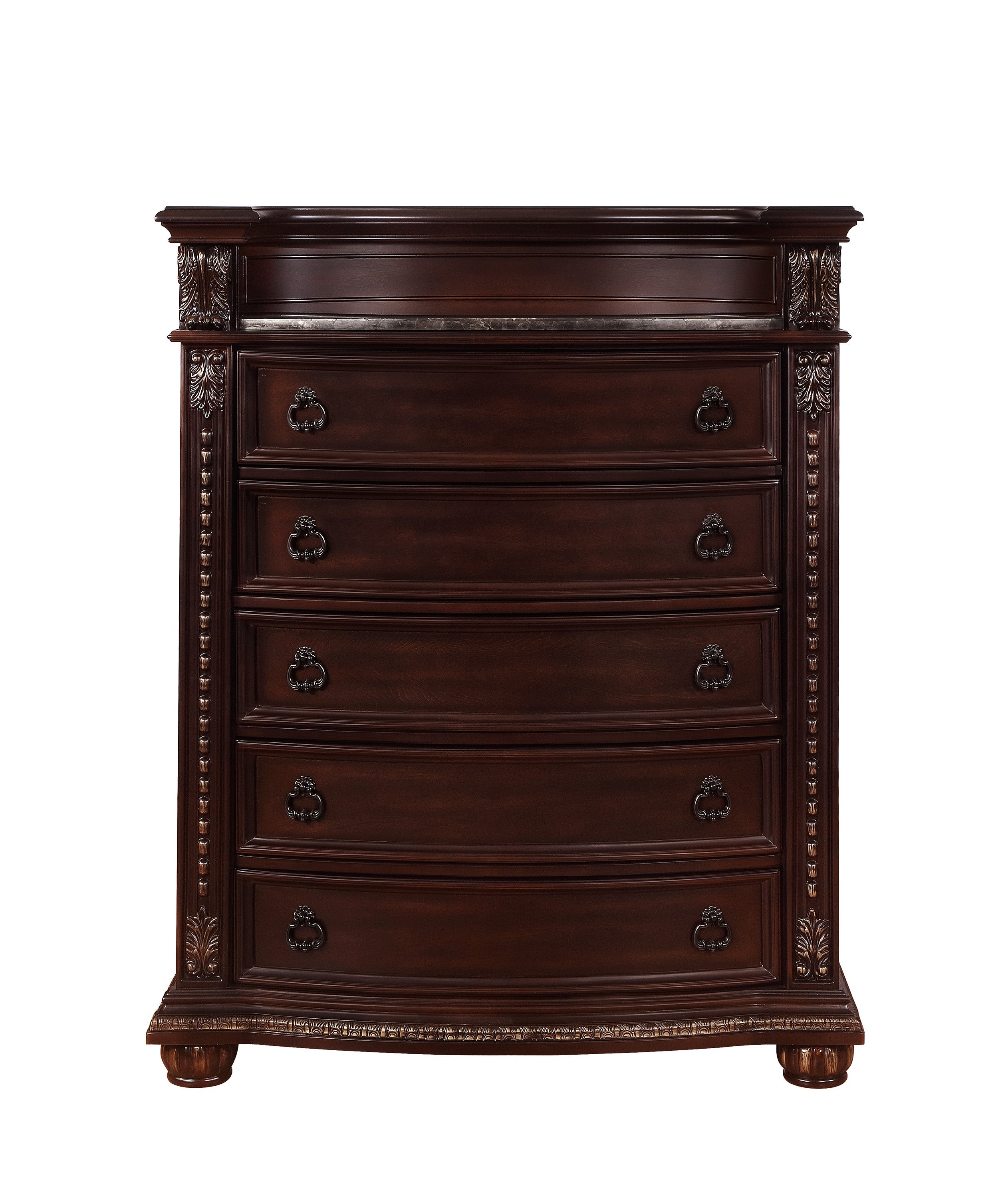 Stanley Cherry Brown Upholstered Sleigh Bedroom Set - MyWaynesHome #