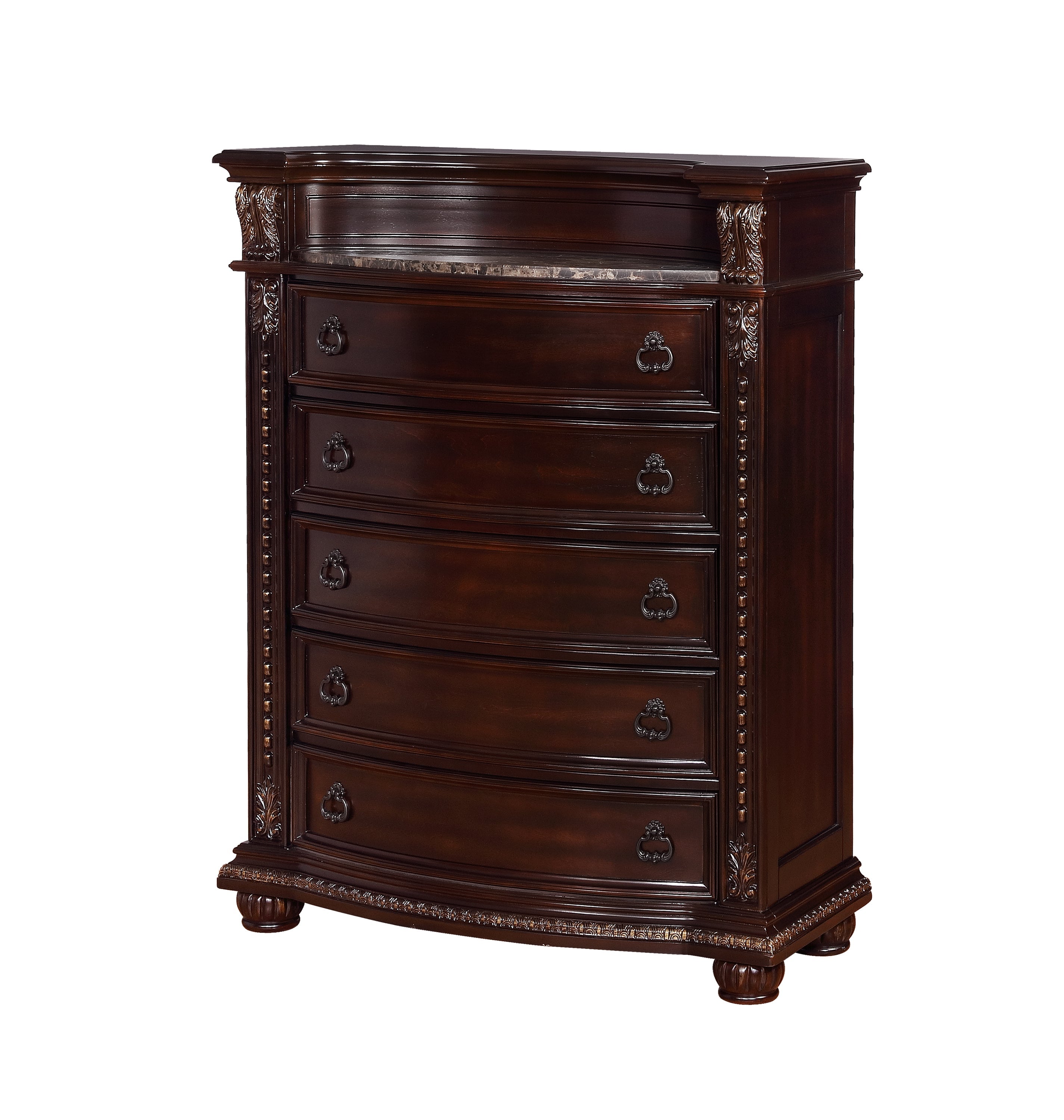 Stanley Cherry Brown Upholstered Sleigh Bedroom Set - MyWaynesHome #