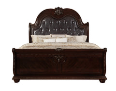 Stanley Cherry Brown King Upholstered Sleigh Bed - MyWaynesHome #
