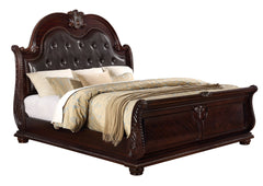 Stanley Cherry Brown King Upholstered Sleigh Bed - MyWaynesHome #