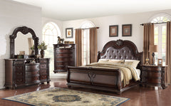 Stanley Cherry Brown King Upholstered Sleigh Bed - MyWaynesHome #