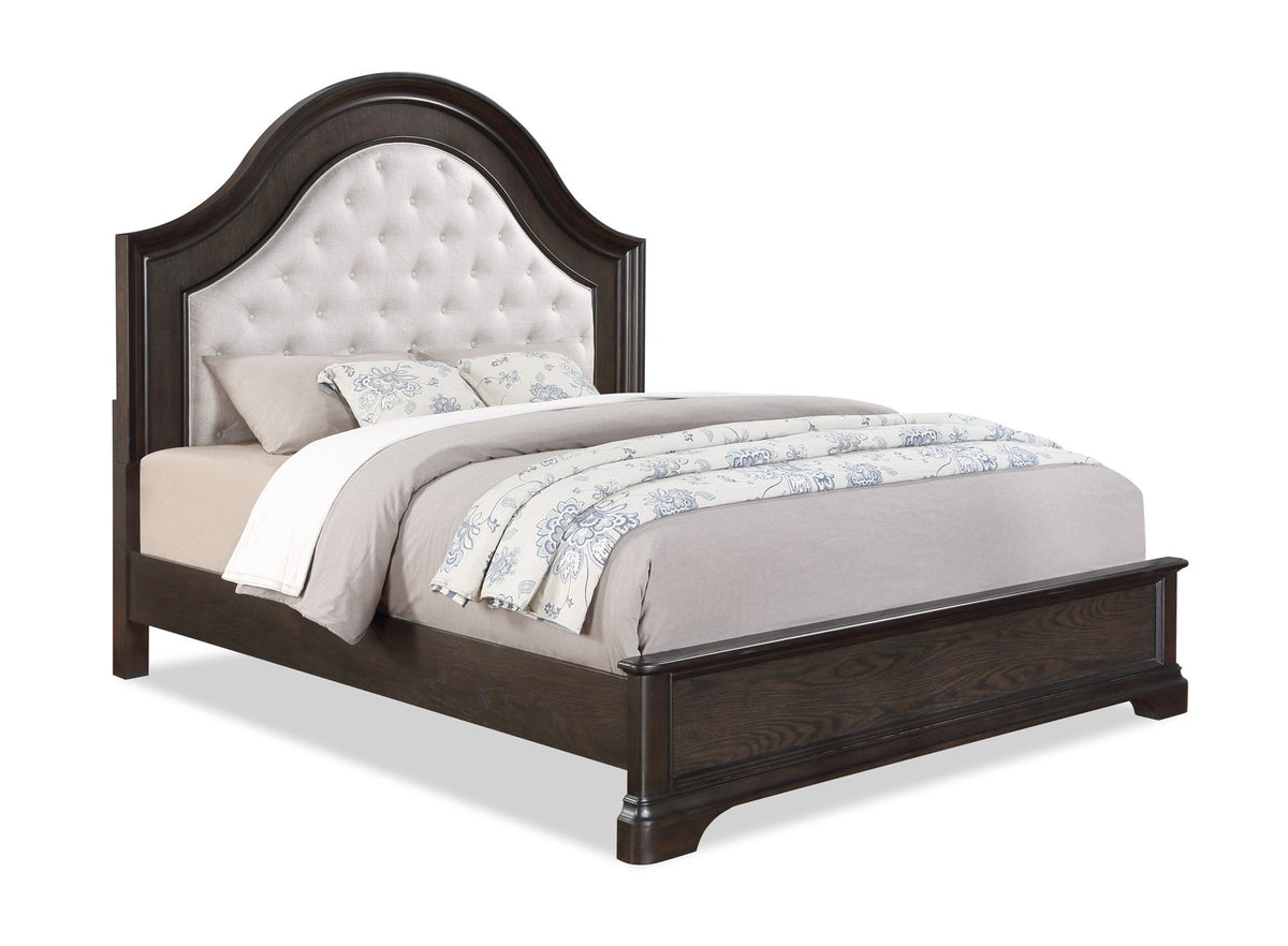Duke Dark Brown Queen Upholstered Panel Bed - MyWaynesHome #