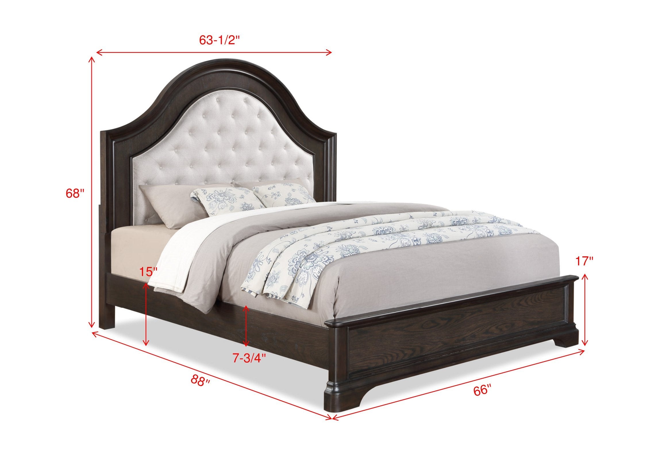 Duke Dark Brown Queen Upholstered Panel Bed - MyWaynesHome #