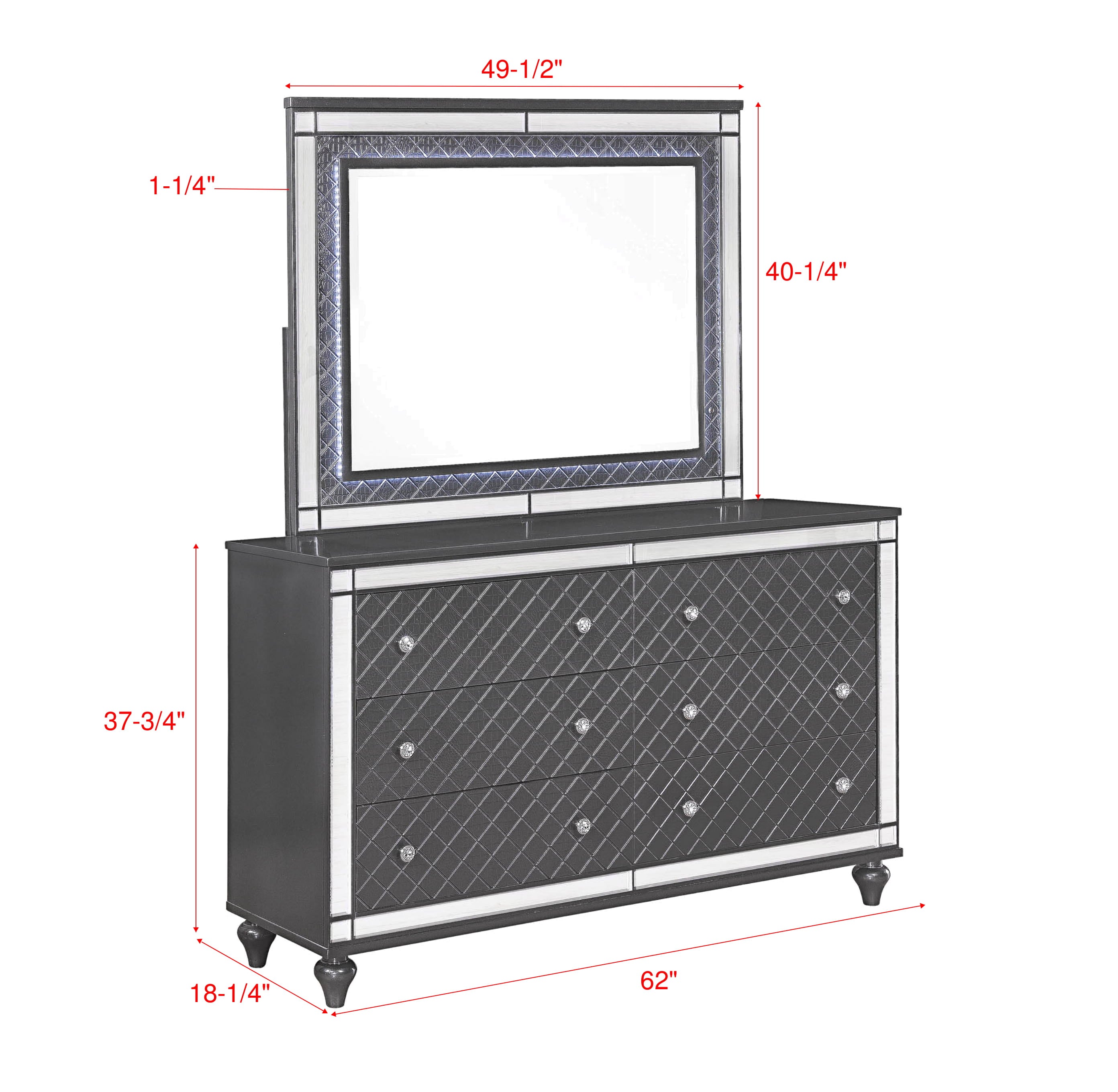 Refino Gray Bedroom Mirror (Mirror Only) - MyWaynesHome #