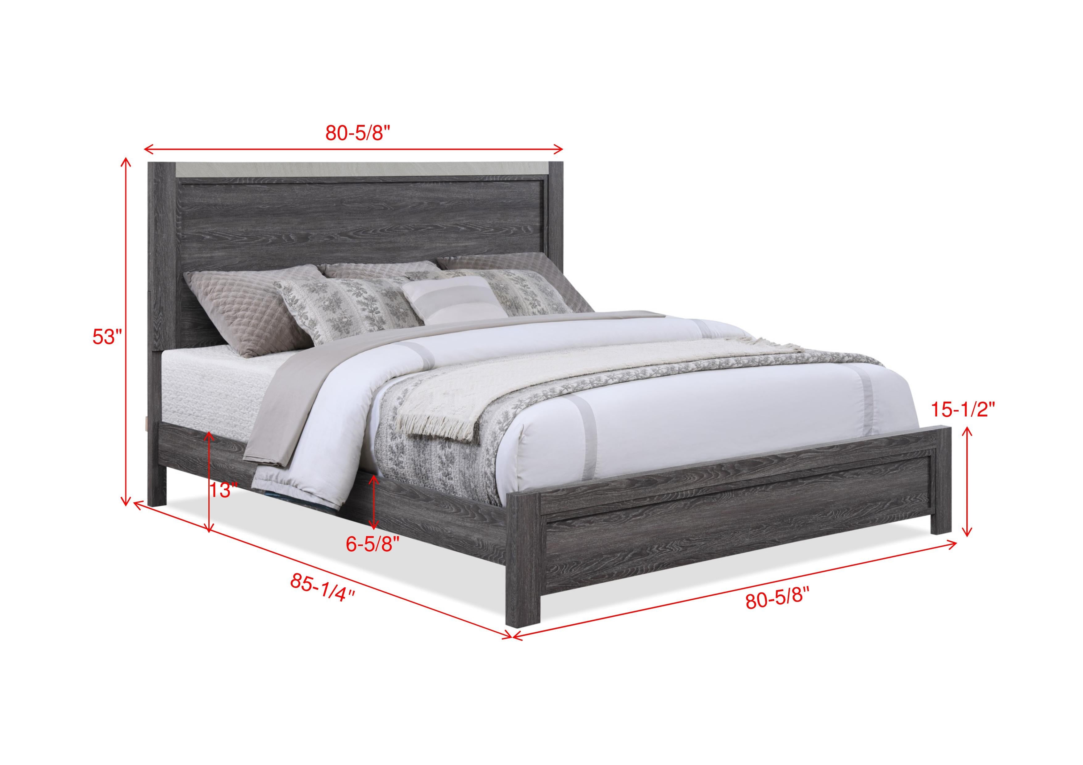 Madsen Gray King Panel Bed - MyWaynesHome #