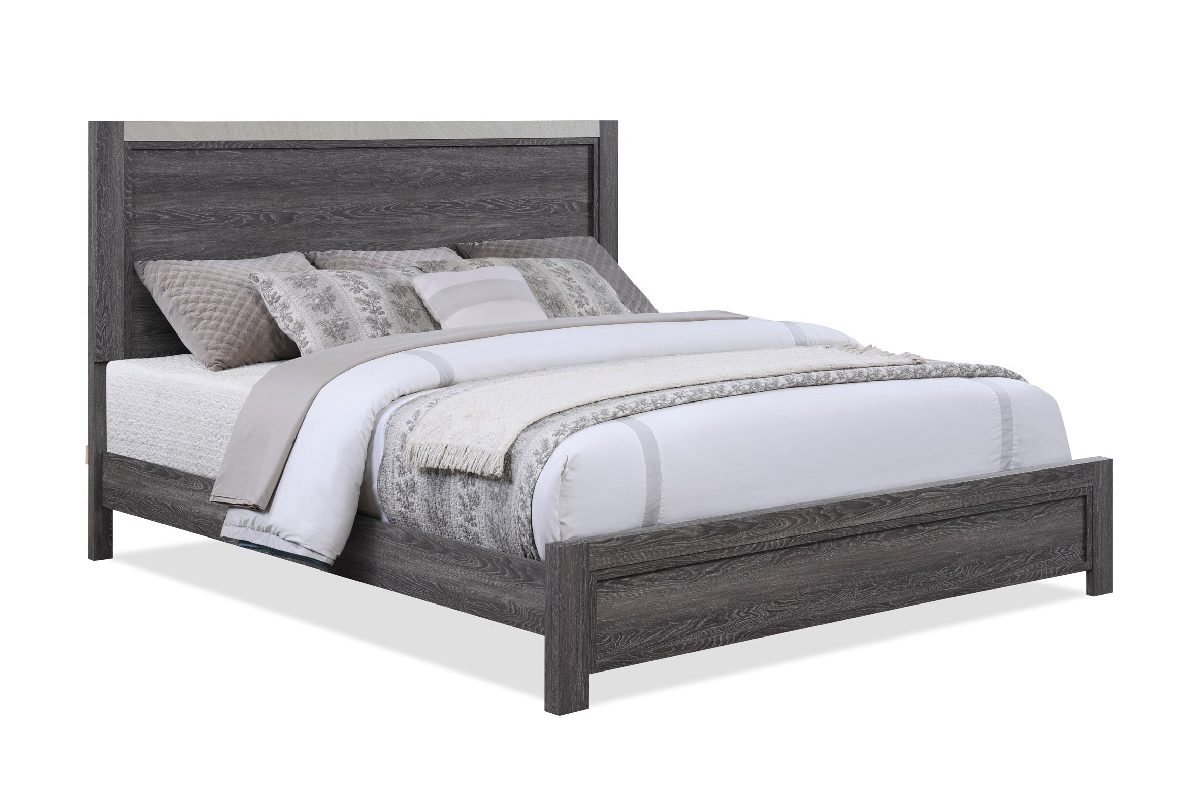 Madsen Gray King Panel Bed - MyWaynesHome #