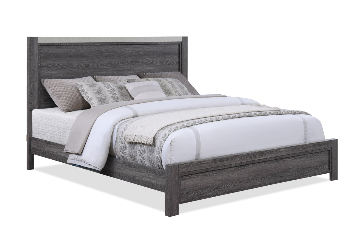 Madsen Gray King Panel Bed - MyWaynesHome #