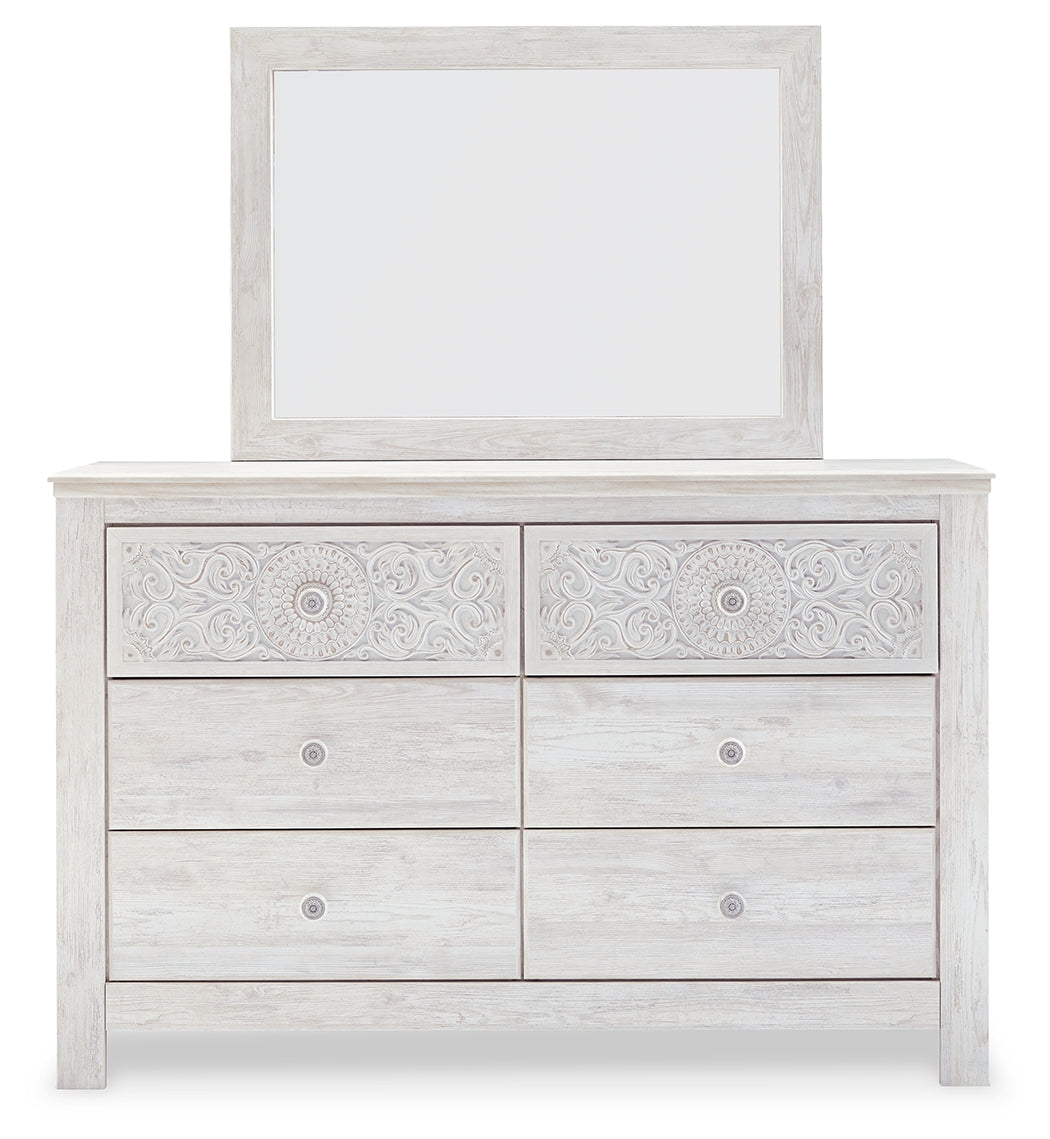 Paxberry King Panel Bed, Dresser, Mirror and Nightstand