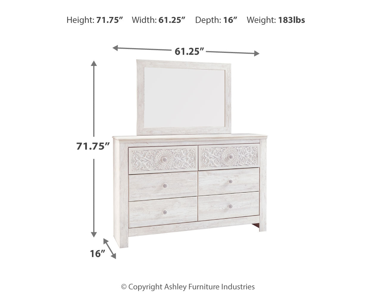 Paxberry Dresser and Mirror