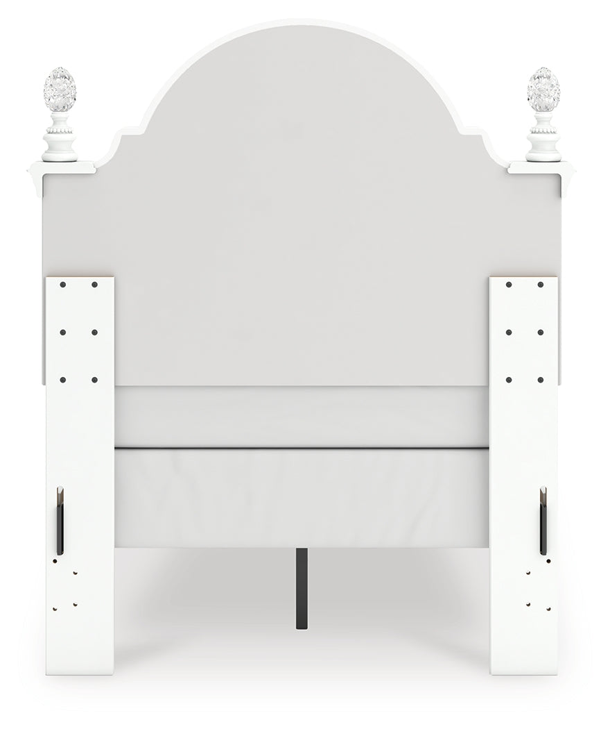 Kozlani Twin Upholstered Panel Bed, Dresser and Mirror