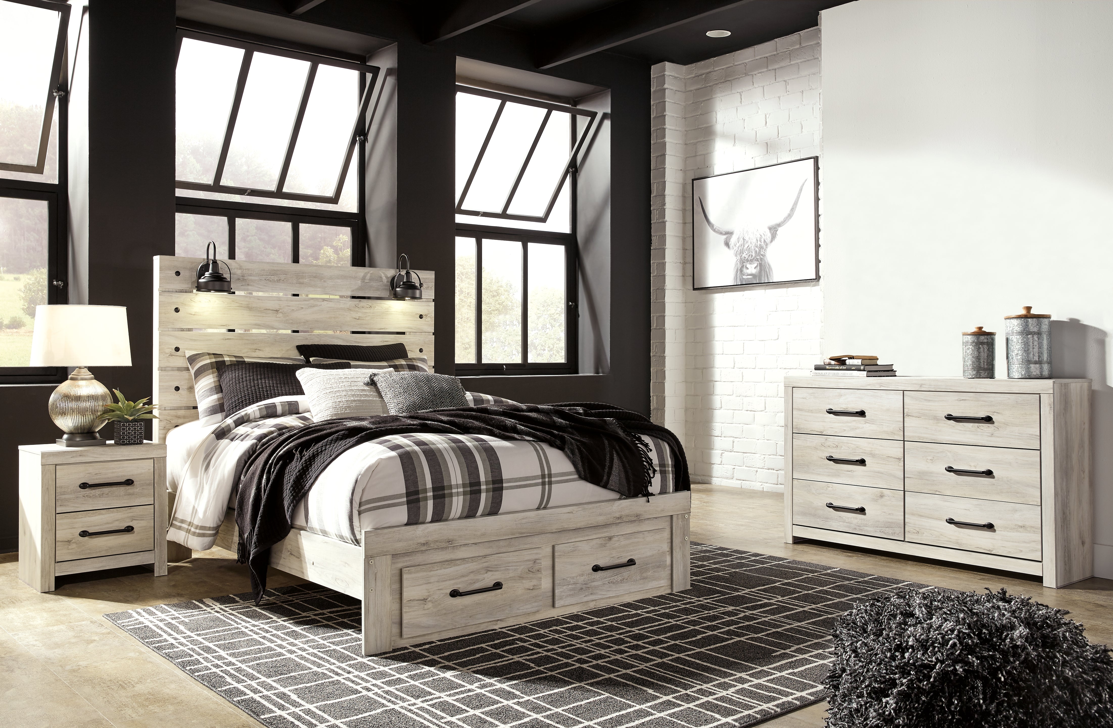 Cambeck Queen Panel Storage Bed, Dresser and Nightstand