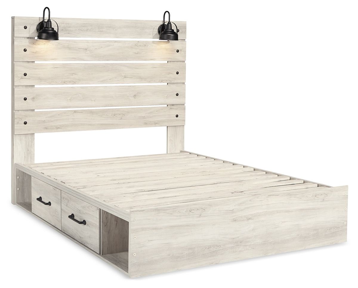 Cambeck Queen Panel Bed with Storage, Dresser, Mirror and Nightstand