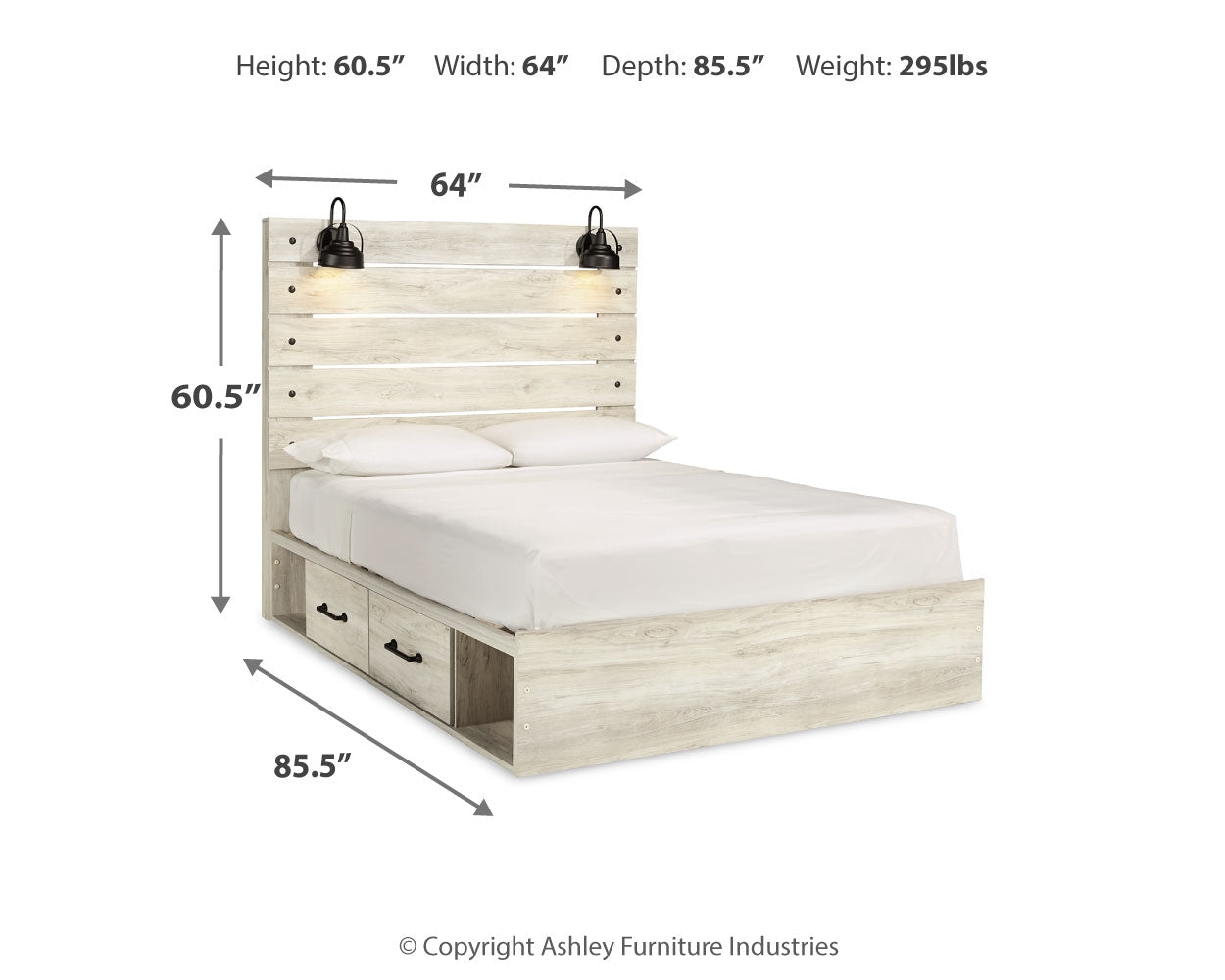 Cambeck Queen Panel Bed with Storage, Dresser and Mirror