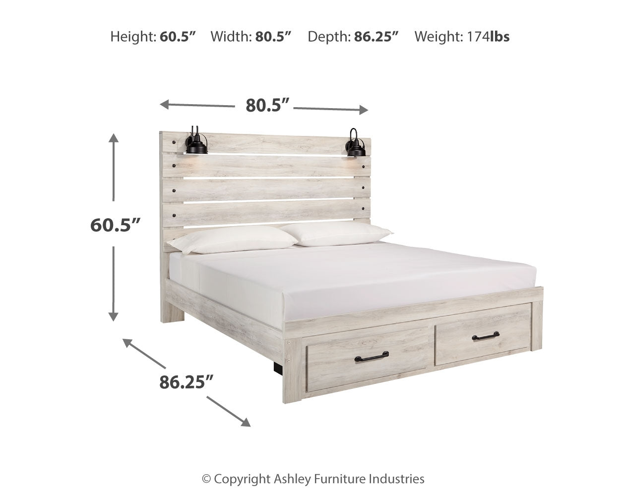 Cambeck King Panel Storage Bed, Dresser and Nightstand