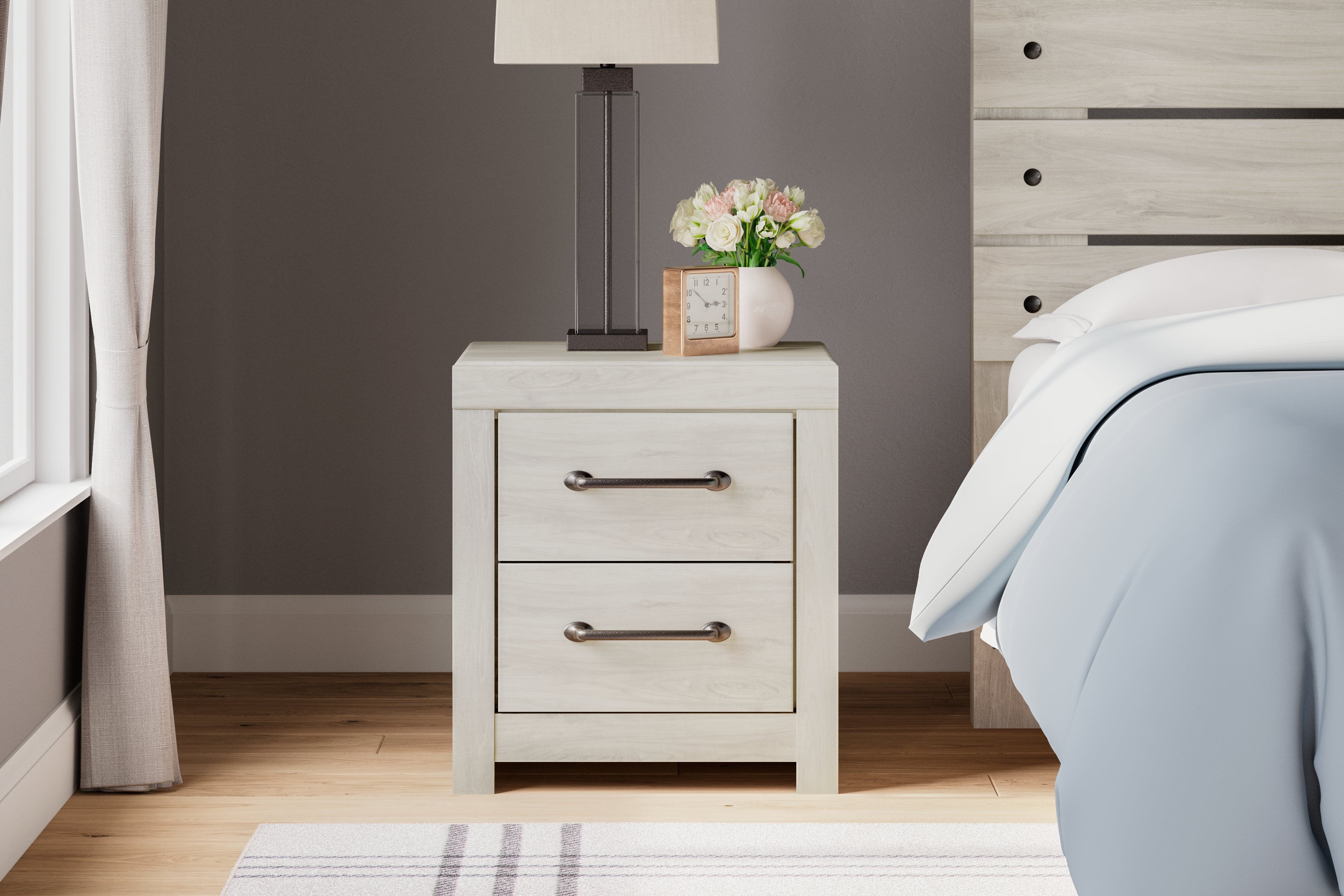 Cambeck Full Panel Bed with Storage, Chest and Nightstand