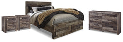 Derekson Queen Panel Storage Bed, Dresser and 2 Nightstands