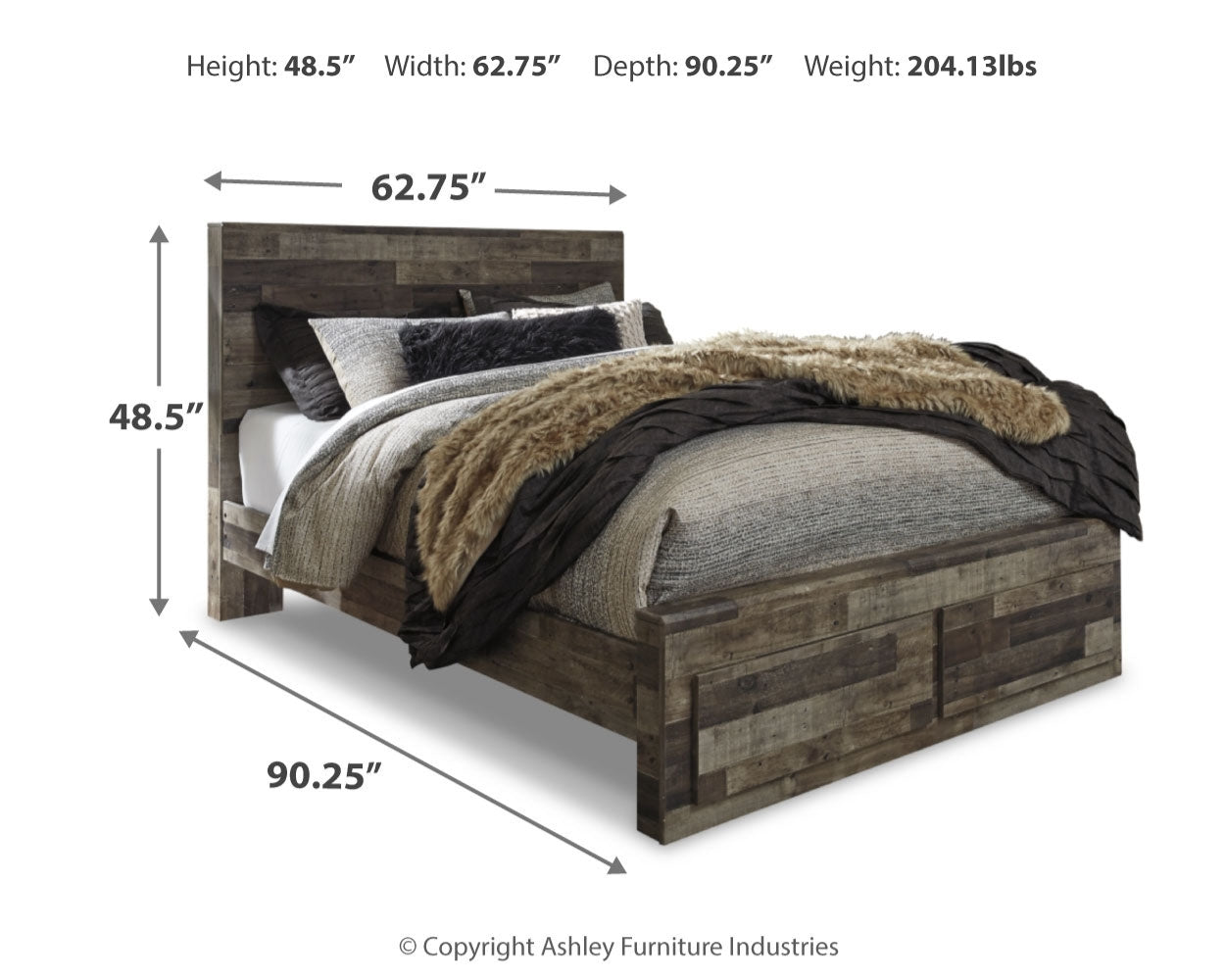 Derekson Queen Panel Storage Bed, Dresser, Mirror and 2 Nightstands
