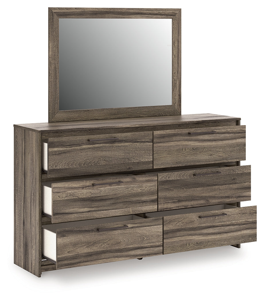 Elbrim Queen Panel Storage Bed, Dresser, Mirror and Nightstand