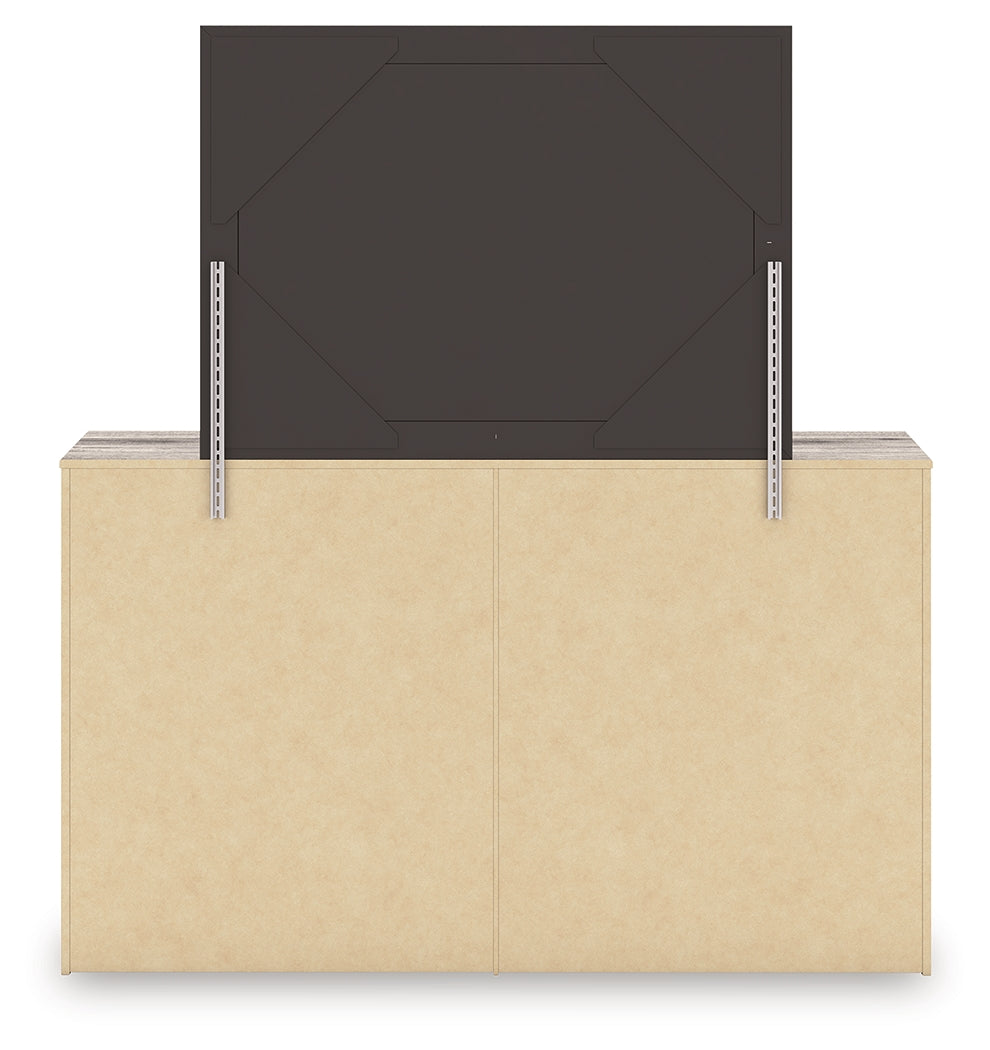 Elbrim Queen Panel Storage Bed, Dresser, Mirror and Nightstand