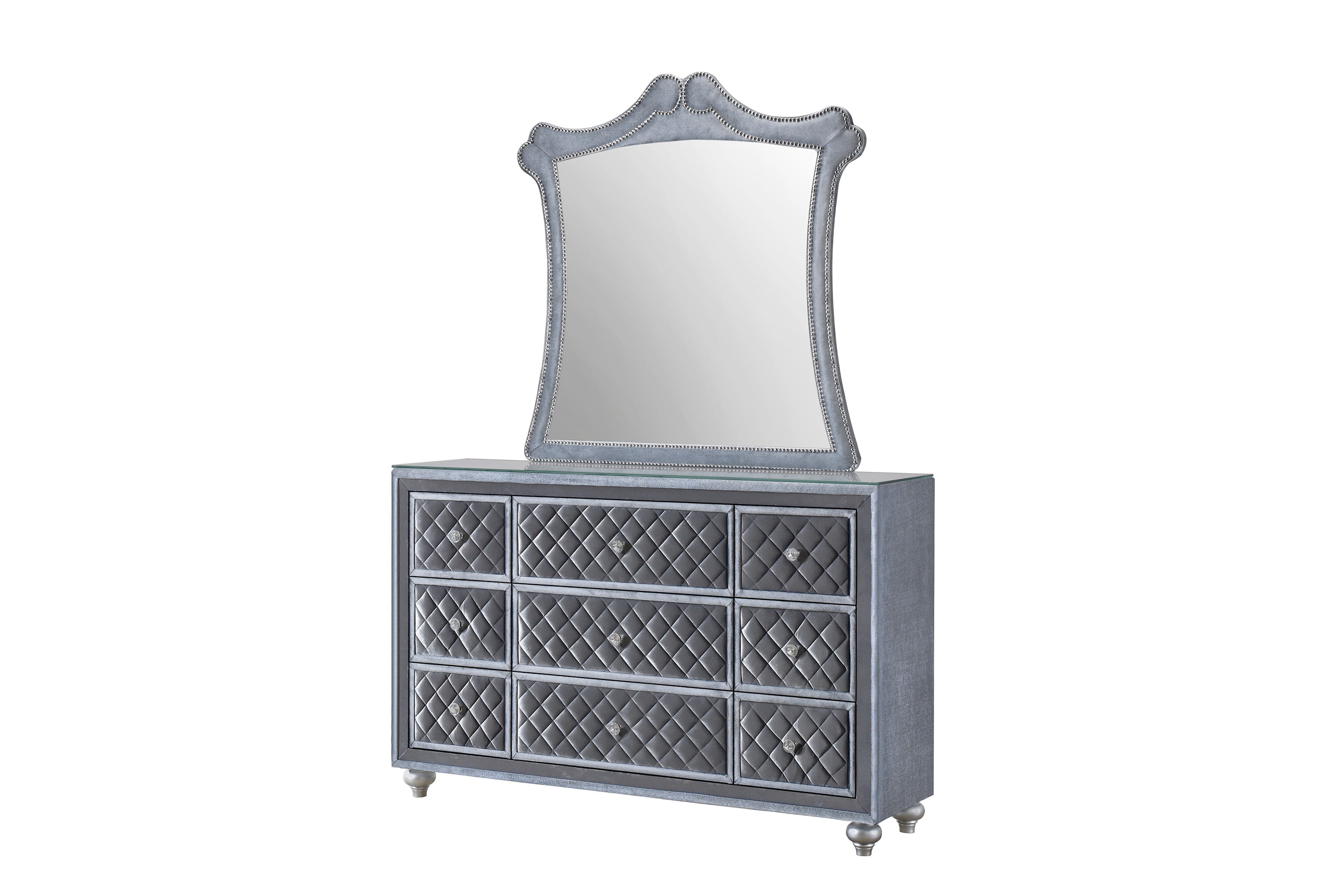 Cameo Gray Upholstered Panel Bedroom Set - MyWaynesHome #