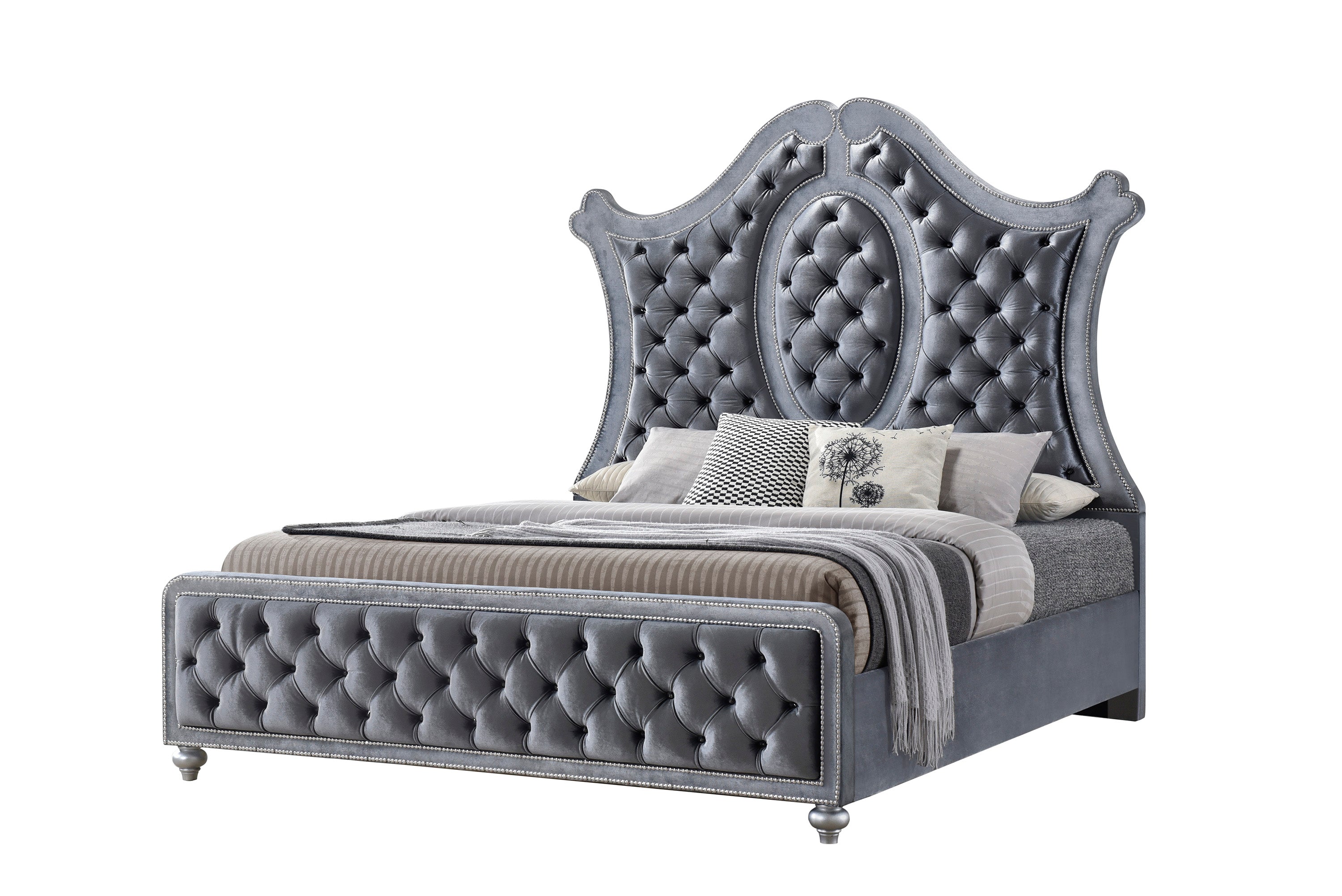 Cameo Gray Upholstered Panel Bedroom Set - MyWaynesHome #
