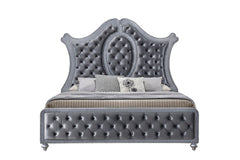 Cameo Gray Queen Upholstered Panel Bed - MyWaynesHome #