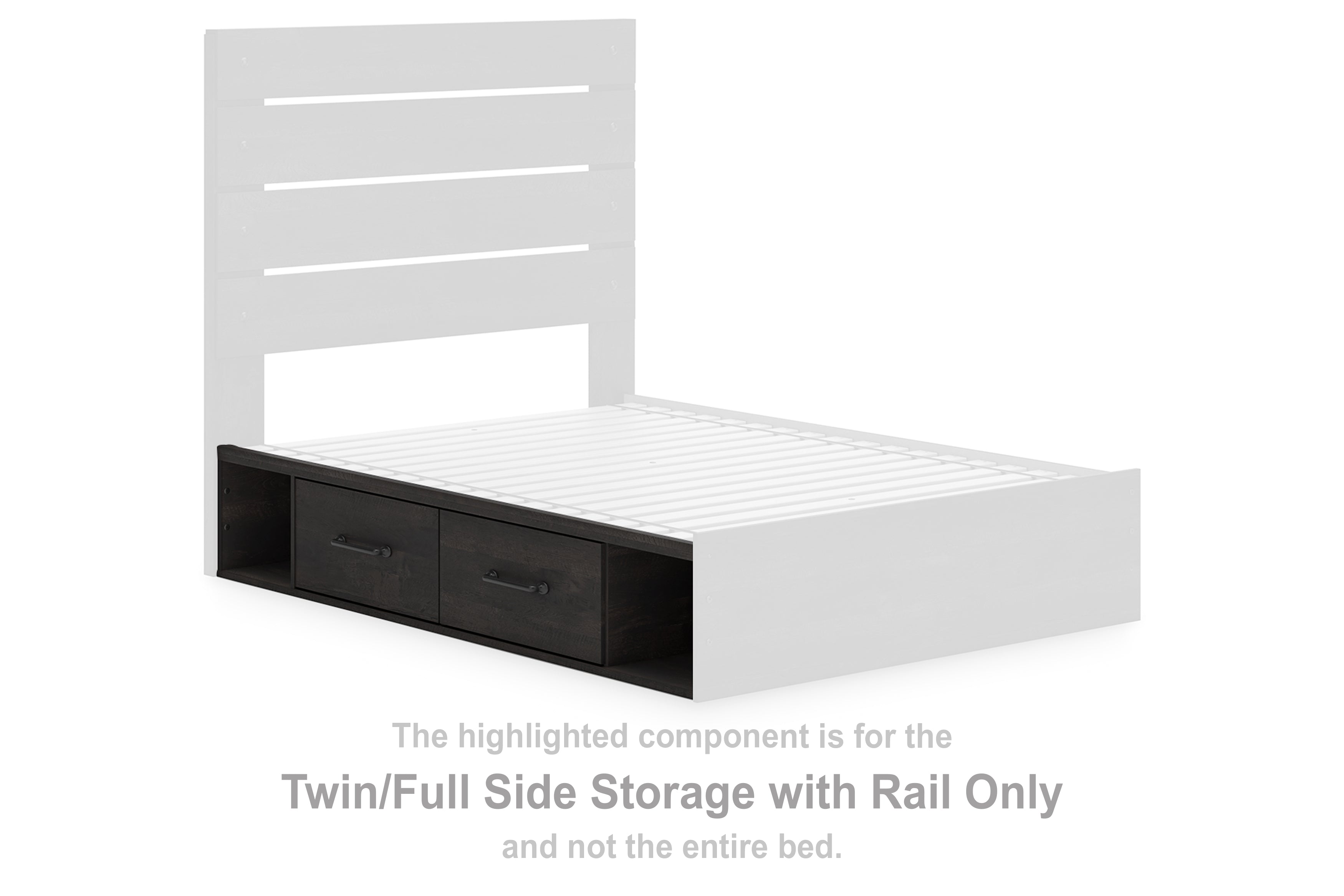 Hollivern Twin/Full Side Storage with Rail